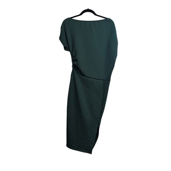 Green Off-the-Shoulder Midi Dress Size L | Fitted Silhouette - Picture 2 of 3